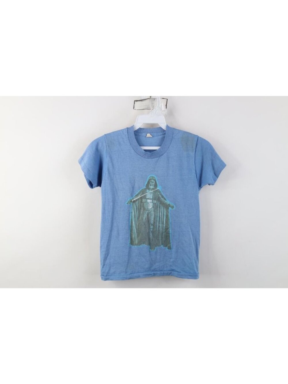 Vtg 70s Boys L Distressed Star Wars Darth Vader Short Sleeve T-Shirt 1977 USA